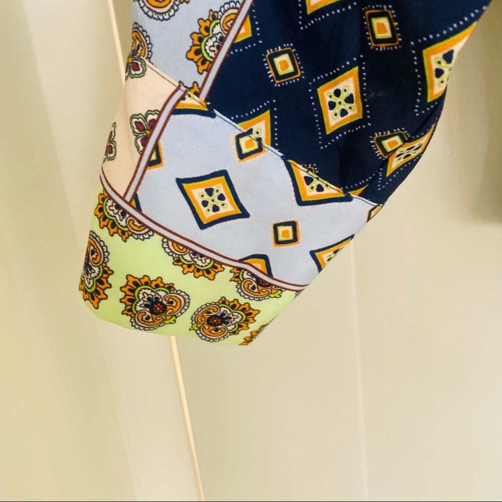 zara blouse size L long sleeve shirt paisley - Picture 2 of 4